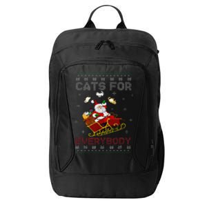 Cats For Everybody Cat Xmas Santa Ugly Christmas Sweater City Backpack