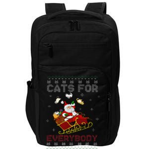 Cats For Everybody Cat Xmas Santa Ugly Christmas Sweater Impact Tech Backpack