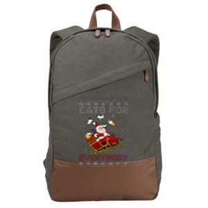 Cats For Everybody Cat Xmas Santa Ugly Christmas Sweater Cotton Canvas Backpack