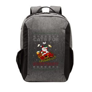 Cats For Everybody Cat Xmas Santa Ugly Christmas Sweater Vector Backpack