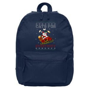 Cats For Everybody Cat Xmas Santa Ugly Christmas Sweater 16 in Basic Backpack