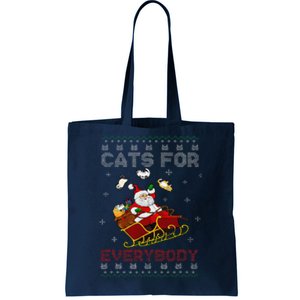 Cats For Everybody Cat Xmas Santa Ugly Christmas Sweater Tote Bag