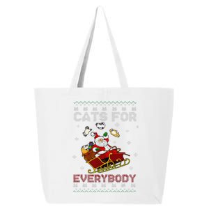 Cats For Everybody Cat Xmas Santa Ugly Christmas Sweater 25L Jumbo Tote