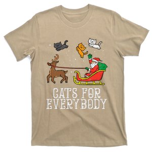 Cats For Everybody Christmas Cat Funny Xmas Women Santa T-Shirt