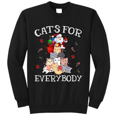 Cats For Everybody Christmas Cat Funny Santa Xmas Pajama  Sweatshirt