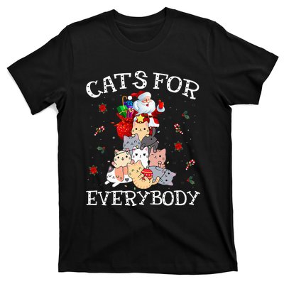 Cats For Everybody Christmas Cat Funny Santa Xmas Pajama  T-Shirt