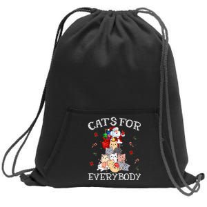 Cats For Everybody Christmas Cat Funny Santa Xmas Pajama  Sweatshirt Cinch Pack Bag