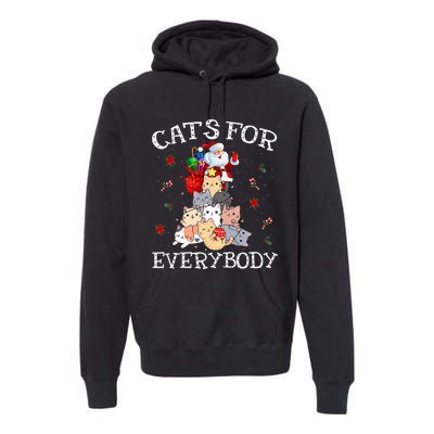 Cats For Everybody Christmas Cat Funny Santa Xmas Pajama  Premium Hoodie