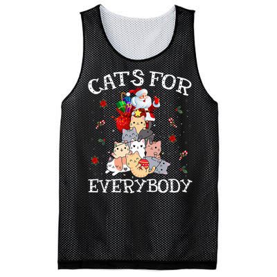 Cats For Everybody Christmas Cat Funny Santa Xmas Pajama  Mesh Reversible Basketball Jersey Tank