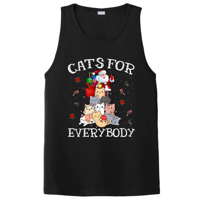 Cats For Everybody Christmas Cat Funny Santa Xmas Pajama  PosiCharge Competitor Tank