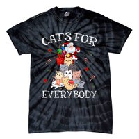 Cats For Everybody Christmas Cat Funny Santa Xmas Pajama  Tie-Dye T-Shirt