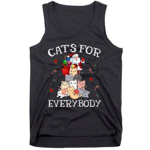 Cats For Everybody Christmas Cat Funny Santa Xmas Pajama  Tank Top