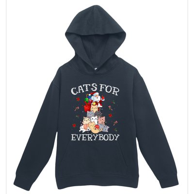 Cats For Everybody Christmas Cat Funny Santa Xmas Pajama  Urban Pullover Hoodie