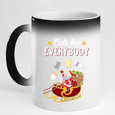 Cats For Everybody Cat Christmas Ugly Christmas Meaningful Gift 11oz Black Color Changing Mug