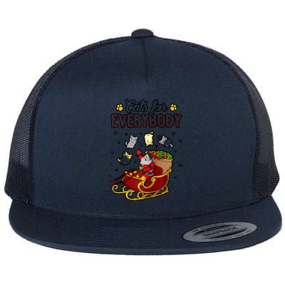 Cats For Everybody Funny Ugly Christmas Cute Cat Lover Raglan Baseball Flat Bill Trucker Hat