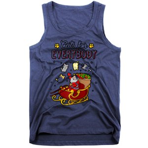 Cats For Everybody Funny Ugly Christmas Cute Cat Lover Raglan Baseball Tank Top