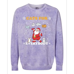 Cats For Everybody Christmas Cat Funny Xmas Santa Gift Colorblast Crewneck Sweatshirt