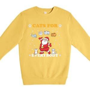 Cats For Everybody Christmas Cat Funny Xmas Santa Gift Premium Crewneck Sweatshirt