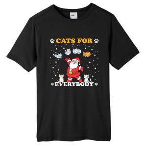 Cats For Everybody Christmas Cat Funny Xmas Santa Gift Tall Fusion ChromaSoft Performance T-Shirt