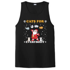 Cats For Everybody Christmas Cat Funny Xmas Santa Gift PosiCharge Competitor Tank