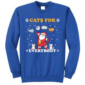 Cats For Everybody Christmas Cat Funny Xmas Santa Gift Sweatshirt