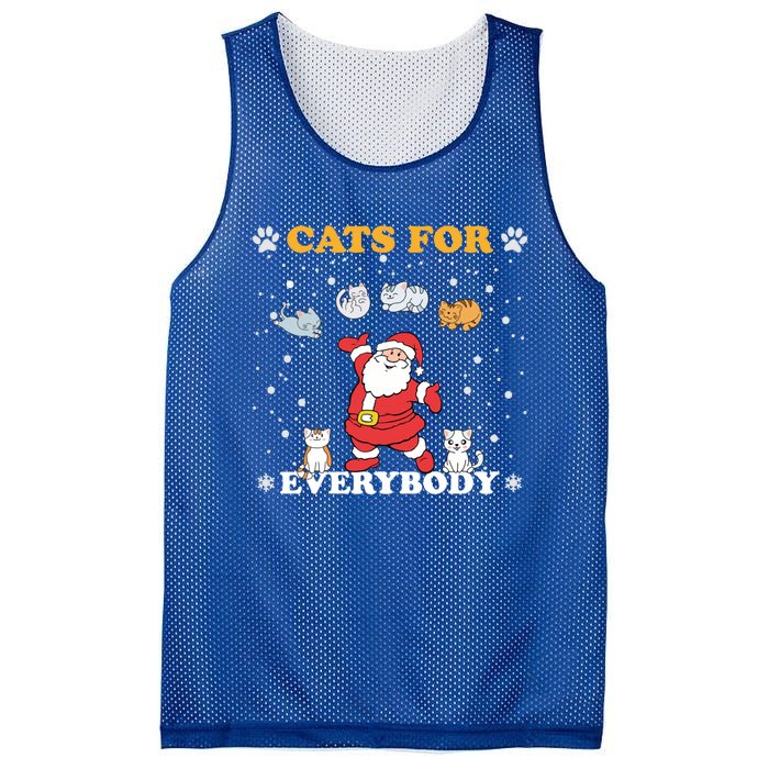 Cats For Everybody Christmas Cat Funny Xmas Santa Gift Mesh Reversible Basketball Jersey Tank