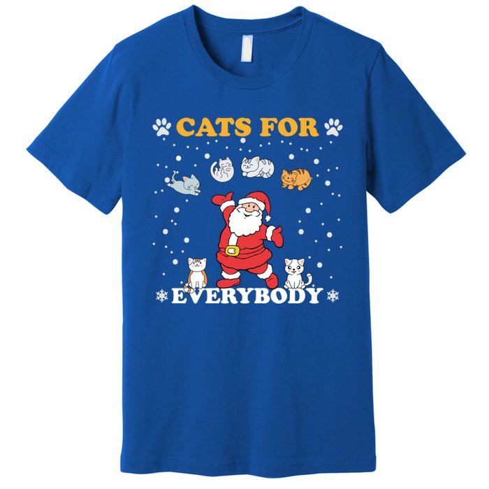 Cats For Everybody Christmas Cat Funny Xmas Santa Gift Premium T-Shirt