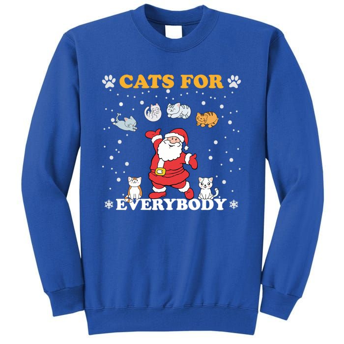 Cats For Everybody Christmas Cat Funny Xmas Santa Gift Tall Sweatshirt