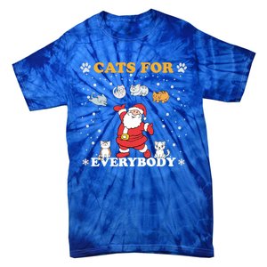 Cats For Everybody Christmas Cat Funny Xmas Santa Gift Tie-Dye T-Shirt