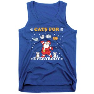 Cats For Everybody Christmas Cat Funny Xmas Santa Gift Tank Top