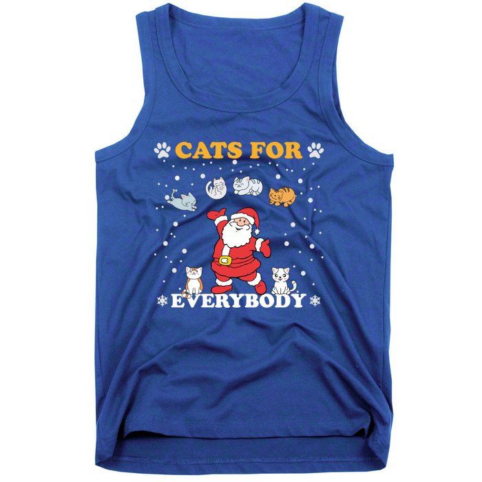 Cats For Everybody Christmas Cat Funny Xmas Santa Gift Tank Top