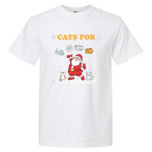 Cats For Everybody Christmas Cat Funny Xmas Santa Gift Garment-Dyed Heavyweight T-Shirt