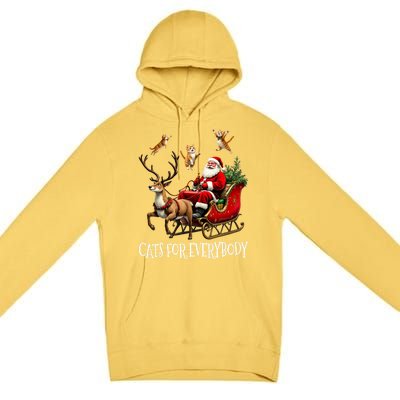 Cats For Everybody Christmas Cat Funny Xmas Santa Gift Premium Pullover Hoodie