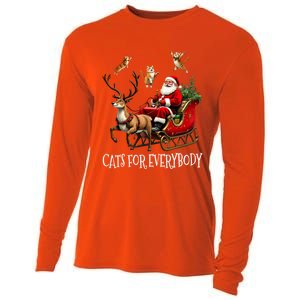 Cats For Everybody Christmas Cat Funny Xmas Santa Gift Cooling Performance Long Sleeve Crew