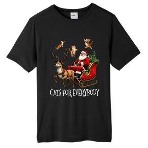 Cats For Everybody Christmas Cat Funny Xmas Santa Gift Tall Fusion ChromaSoft Performance T-Shirt