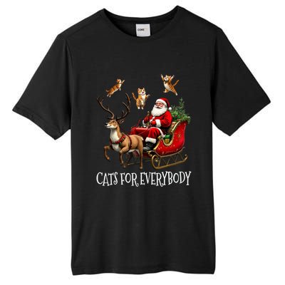 Cats For Everybody Christmas Cat Funny Xmas Santa Gift Tall Fusion ChromaSoft Performance T-Shirt