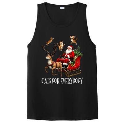 Cats For Everybody Christmas Cat Funny Xmas Santa Gift PosiCharge Competitor Tank