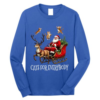 Cats For Everybody Christmas Cat Funny Xmas Santa Gift Long Sleeve Shirt