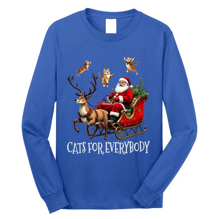 Cats For Everybody Christmas Cat Funny Xmas Santa Gift Long Sleeve Shirt