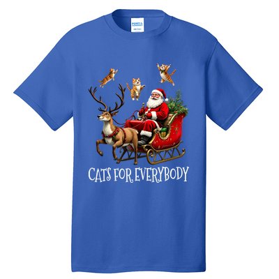 Cats For Everybody Christmas Cat Funny Xmas Santa Gift Tall T-Shirt