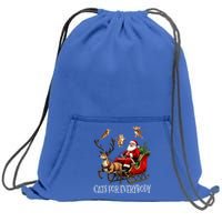 Cats For Everybody Christmas Cat Funny Xmas Santa Gift Sweatshirt Cinch Pack Bag