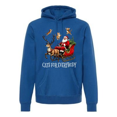 Cats For Everybody Christmas Cat Funny Xmas Santa Gift Premium Hoodie