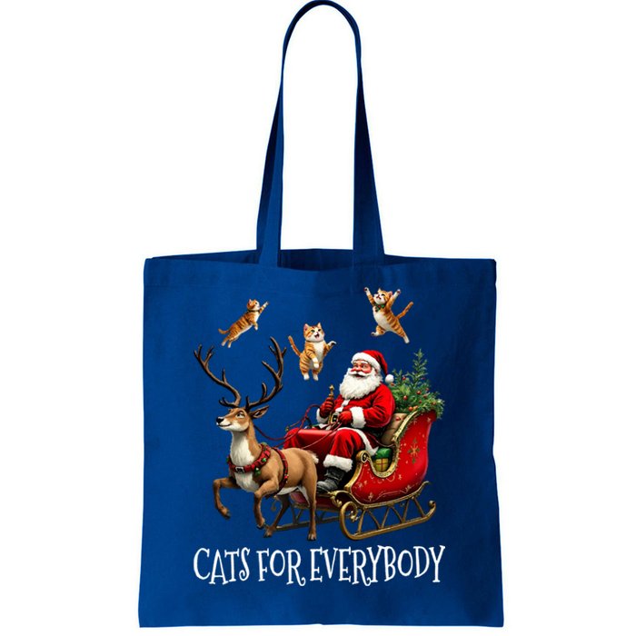 Cats For Everybody Christmas Cat Funny Xmas Santa Gift Tote Bag