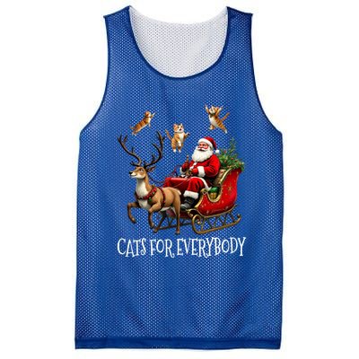 Cats For Everybody Christmas Cat Funny Xmas Santa Gift Mesh Reversible Basketball Jersey Tank