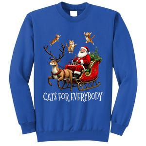 Cats For Everybody Christmas Cat Funny Xmas Santa Gift Tall Sweatshirt