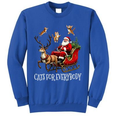 Cats For Everybody Christmas Cat Funny Xmas Santa Gift Tall Sweatshirt