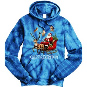 Cats For Everybody Christmas Cat Funny Xmas Santa Gift Tie Dye Hoodie