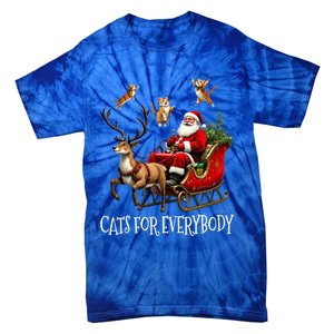 Cats For Everybody Christmas Cat Funny Xmas Santa Gift Tie-Dye T-Shirt