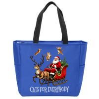 Cats For Everybody Christmas Cat Funny Xmas Santa Gift Zip Tote Bag