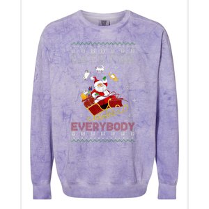 Cats For Everybody Christmas Cat Funny Xmas  Colorblast Crewneck Sweatshirt